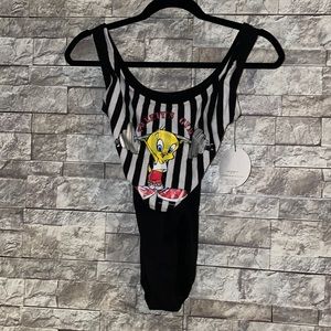 Vintage 1996 Looney Tunes Tweety Gym outfit/bathing suit